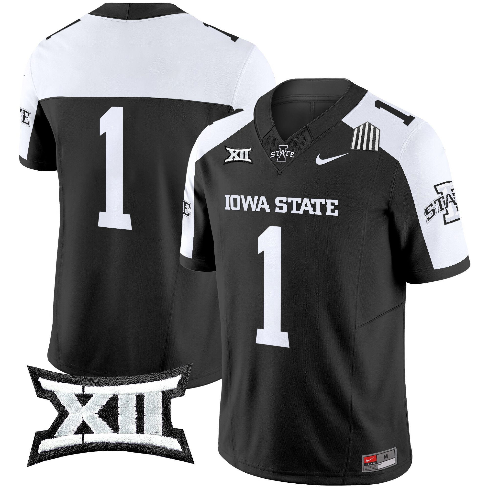 Men Iowa State Cyclones #1 No Name Black Nike 2024 Vapor Limited NCAA Jersey